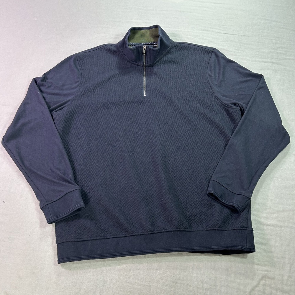 Porter & Ash Sweater Mens 2XL XXL Blue 1/4 Zip‎ Pullover Sweatshirt Golf Casual